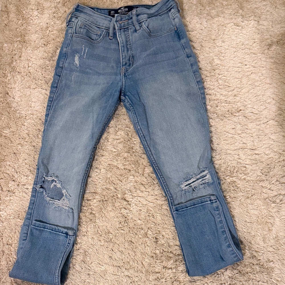 Hollister Light Wash Distressed Skinny Jeans